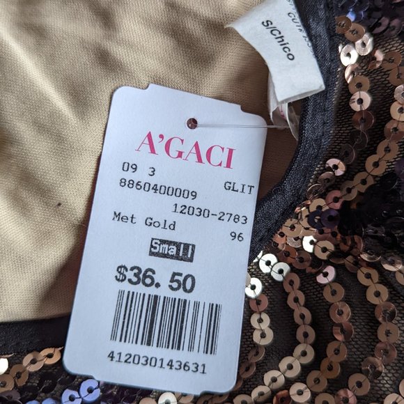 A'GACI Met Gold Mini Dress - Picture 2 of 16